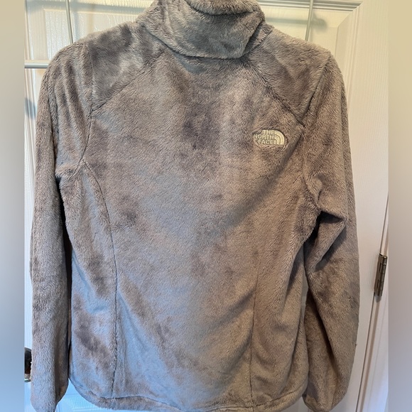 North Face fuzzy zip up jacket grey - Picture 2 of 3
